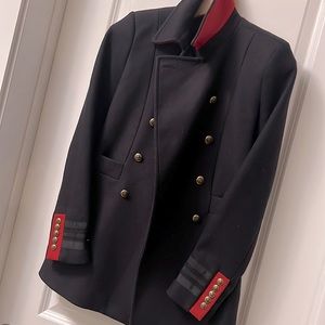 Navy Blue Military Jacket - 75% wool